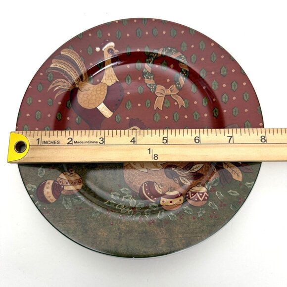 Warren Kimble Holiday Cheer Sakura Oneida Set of 4 Salad Plates Farmhouse Cat - Picture 8 of 15